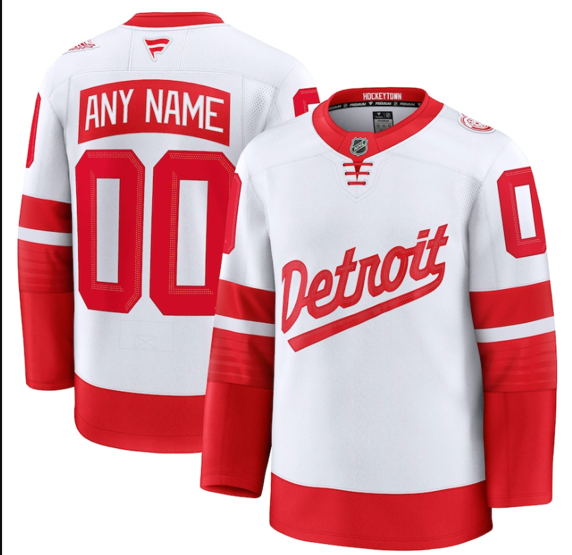 Men Detroit Red Wings Fanatics White 2025 NHL Stadium Series Premium Pick-A-Player Custom Jersey